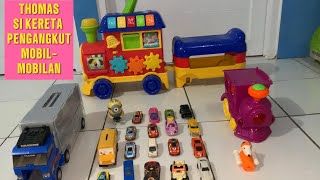 THOMAS SI KERETA API PENGANGKUT MOBIL MOBILAN  MOBIL MAINAN DIECAST TOYS [upl. by Maura]