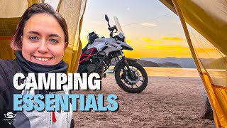 6 Essentials For Motorcycle Camping Don’t Forget This Gear [upl. by Nilyram]