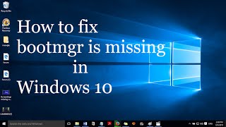 Fix quotbootmgr is missingquot in Windows 10 and Windows 11 without formatting and reinstalling [upl. by Reggy]