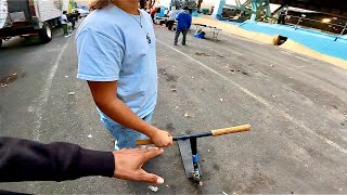 Confronting the Only Scooter Rider at SKATERS ONLY Skatepark Portland Day 1 [upl. by Atiekal941]