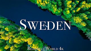 Sweden 4K Amazing Aerial Film  Calming Piano Music  Relaxation On TV [upl. by Nniroc710]