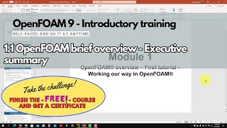 11 Module 1  Introduction to OpenFOAM  OpenFOAM 101 openfoamtraining [upl. by Arakaj]