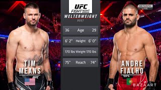 TIM MEANS VS ANDRE FIALHO FULL FIGHT UFC VEGAS 79 [upl. by Antonina]