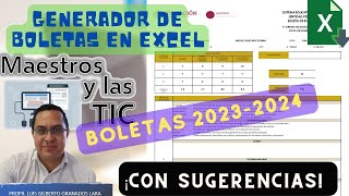 RECOMENDACIONES EN EL NUEVO GENERADOR DE BOLETAS AUTOMÁTIZADO PARA CICLO 20232024 [upl. by Eelinej]