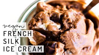 French Silk Ice Cream vegan amp nochurn [upl. by Einahpats330]