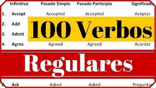 Los 100 verbos regulares más usados en inglés con pronunciación y significado en español [upl. by Lachus]