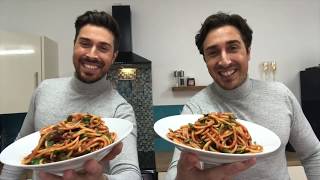 SAUCY SPAGHETTI ALLA PUTTANESCA  THE ALBERTI TWINS [upl. by Andrej]