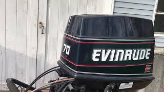 1993 Evinrude 70 HP first start after rebuild [upl. by Dreda695]