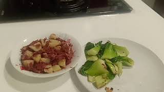 Corned Beef with Potatoes and bok choy Simple and healthy budget friendly meal [upl. by Liv834]