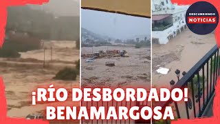 DESBORDAMIENTO DEL RÍO BENAMARGOSA POR LA DANA EN MÁLAGA [upl. by Ainnos]