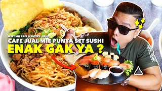 MAKAN SUSHI KOK DI TEMPAT JUALAN BAKMIE  MEET MIE CAFE [upl. by Ataymik]