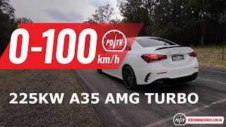 2020 MercedesAMG A 35 0100kmh amp engine sound [upl. by Elyrpa]