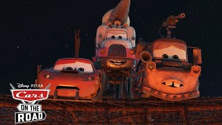 Lightning McQueen and Mater Challenge the Thundercone  Cars on the Road  Pixar Cars [upl. by Agni]