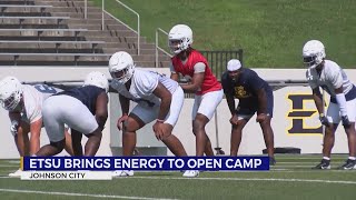 ETSU football energized for Day 1 of preseason camp [upl. by Duaner]