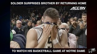 Soldier Surprises Brother at Notre Dame Basketball Game [upl. by Coralie243]