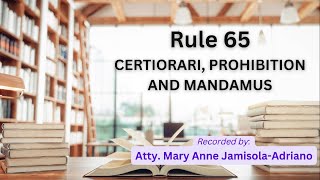 Audio Rules of Court Rule 65  Certiorari Prohibition and Mandamus [upl. by Jaeger]