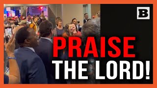 Beautiful Trump Supporters Praise God at Victory Party Sing quotHow Great Thou Artquot [upl. by Musette262]