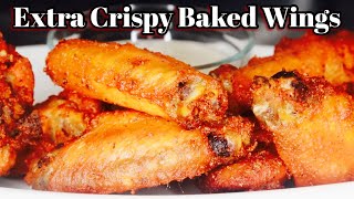 The SECRET To Crispy Oven Baked Chicken Wings [upl. by Arriaes]