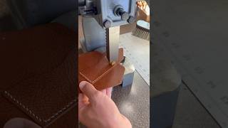 Making a leather snap wallet shorts leather leathercraft handmade craft satisfying asmr [upl. by Edee]