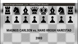 MAGNUS CARLSEN vs HANS K HARESTAD  2003 chess [upl. by Bullis]