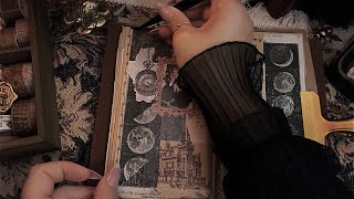 ASMR ✦ astronomy theme journal fireplace ambiencerelaxing collage and paper sounds asmr to sleep [upl. by Bush]