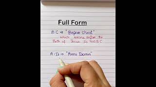 Fullform Of BC and AD education english gk viralshort fullform bc ad learning something [upl. by Bently]