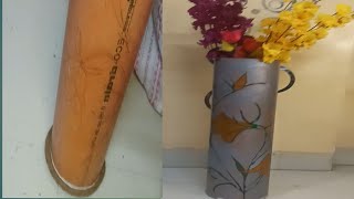 diy flower vase from pvc pipe pvc pipe decoration [upl. by Otrebide805]