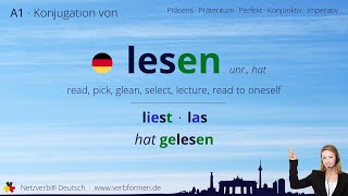 Konjugation Verb „lesen“ unr hat  alle Zeitformen Lernvideo Tutorial [upl. by Tyrrell]