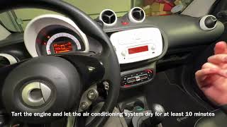 How to clean Automobile air condition with AC system cleaner air disinfecting Smart ForTwo DIY [upl. by Paza]