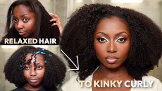 MUST WATCH✨Blending My Relaxed Hair With Kinky Coily Clip Ins  CurlsQueenHair [upl. by Pastelki399]