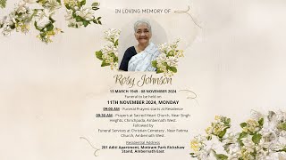 Mrs Rosy Johnson Funeral Service  Live Streaming MK24CA102A [upl. by Hailahk580]