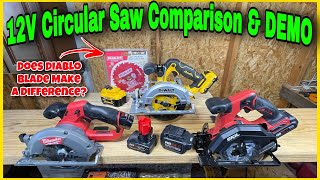 12V Circular Saw Comparison amp DEMO Between NEW DeWALT Milwaukee amp SKIL  Are They Worth The Money [upl. by Lebama]