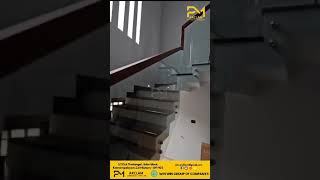 Bend glass manufacturing and Staircase installation [upl. by Zoi]