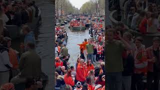 King’s Day in Amsterdam the Netherlands 🇳🇱 👑  Koningsdag Amsterdam kingsday [upl. by Coray]