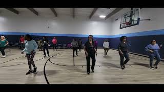 Line Dancing at Matteson Community Center Snippet of class [upl. by Drofniw]