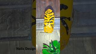 Yellow amp black nail art design naildesigns reels tranding shorts [upl. by Ashbaugh]