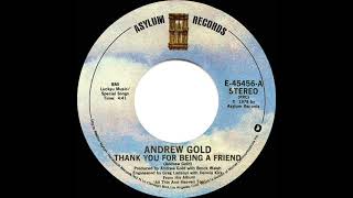 1978 HITS ARCHIVE Thank You For Being A Friend  Andrew Gold stereo 45 [upl. by Alaek]