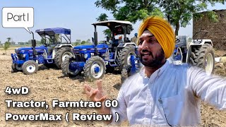 New Farmtrac 60  4x4 Tractor  PowerMax  Review  Working  Full Information  Punjab [upl. by Botti]