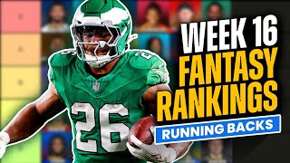 Week 16 Fantasy Football Rankings amp Tiers  Running Backs StartSit Lineup Advice 2024 [upl. by Nesbitt]