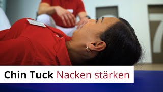 Chin Tuck  Übung für die Kräftigung der Nackenmuskulatur [upl. by Kelsy371]