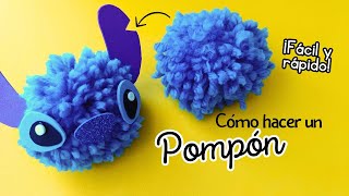 Cómo hacer un Pompón de lana fácil y rápido  Manualidad Stitch [upl. by Cl105]