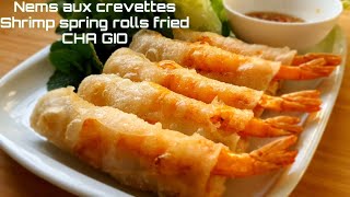 RECETTE NEMS AUX CREVETTES  NEMS VIETNAMESE SPRING ROLLS  365 recipe cooking [upl. by Camilia797]