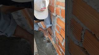 Install anticrack mesh before plastering the wall shorts construction constructiontips [upl. by Columbine]