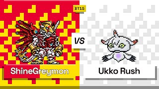 Digimon TCG Shinegreymon vs Ukkomon Rush BT15 Match [upl. by Arabela]