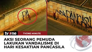 Peringati Hari Kesaktian Pancasila Seorang Pemuda Lakukan Aksi Vandalisme  tvOne Minute [upl. by Mada]