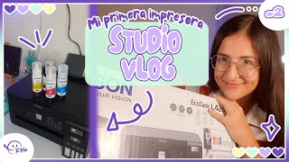 ☆studio vlog 02☆ EPSON L4260 mi nueva impresora Unboxing  Papeles 📠💜 [upl. by Madelyn]