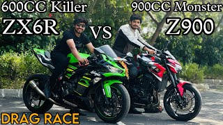 KAWASAKI ZX6R VS KAWASAKI Z900600CC killer🔥VS 900cc Naked Beast😈 [upl. by Sarat930]