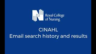 CINAHL database email a search history and results [upl. by Seidnac859]