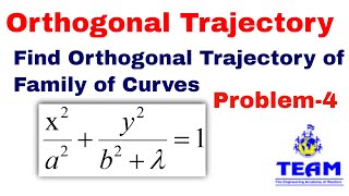 Problem on Orthogonal Trajectory of Family of Curves  Problem4 [upl. by Eledoya326]