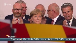 Bundestagswahl 2017 erste Ergebnisse und Reaktionen live im ZDF [upl. by Ardnahc]